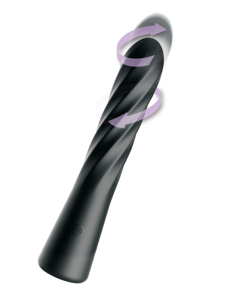 Anal Fantasy Elite Twist Ecstasy 24 cm - forgó-toló vibrátor (fekete)