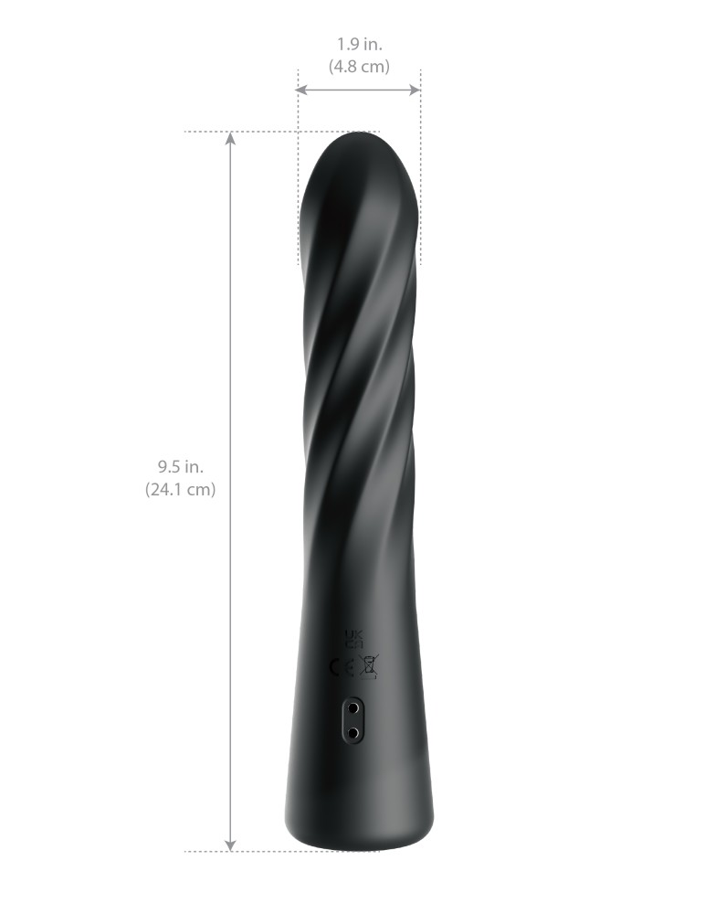 Anal Fantasy Elite Twist Ecstasy 24 cm - forgó-toló vibrátor (fekete) - Image 2