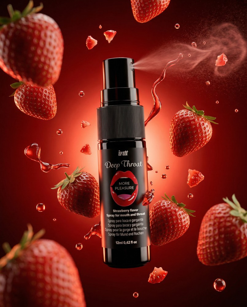 Intt Deep Throat Spray 12 ml - eper ízű torokspray orális szexhez - Image 2