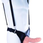Around 16,5 cm Üreges Strap-On Dildó Hevederrel - herés, testszínű