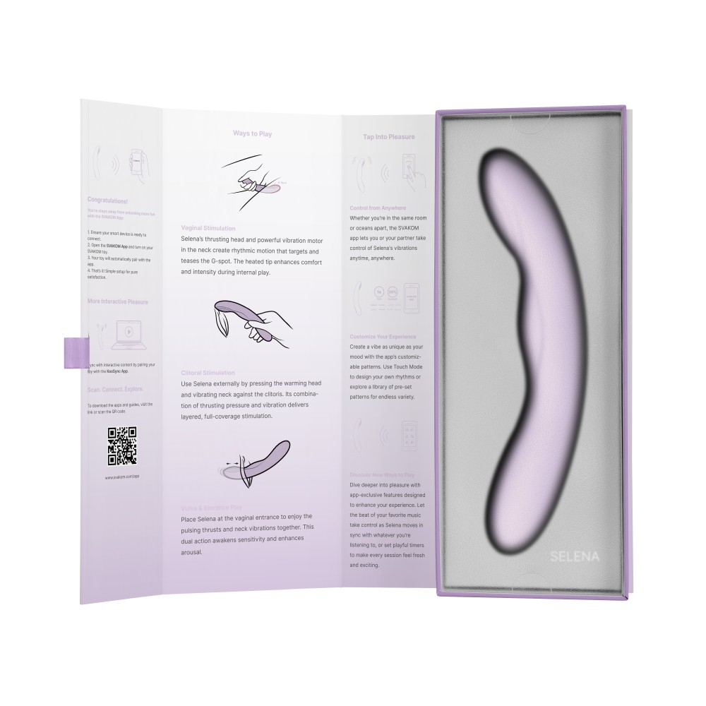Svakom Selena Pastel Lilac 21 cm - toló-melegítős app-vezérelt vibrátor (lila) - Image 6