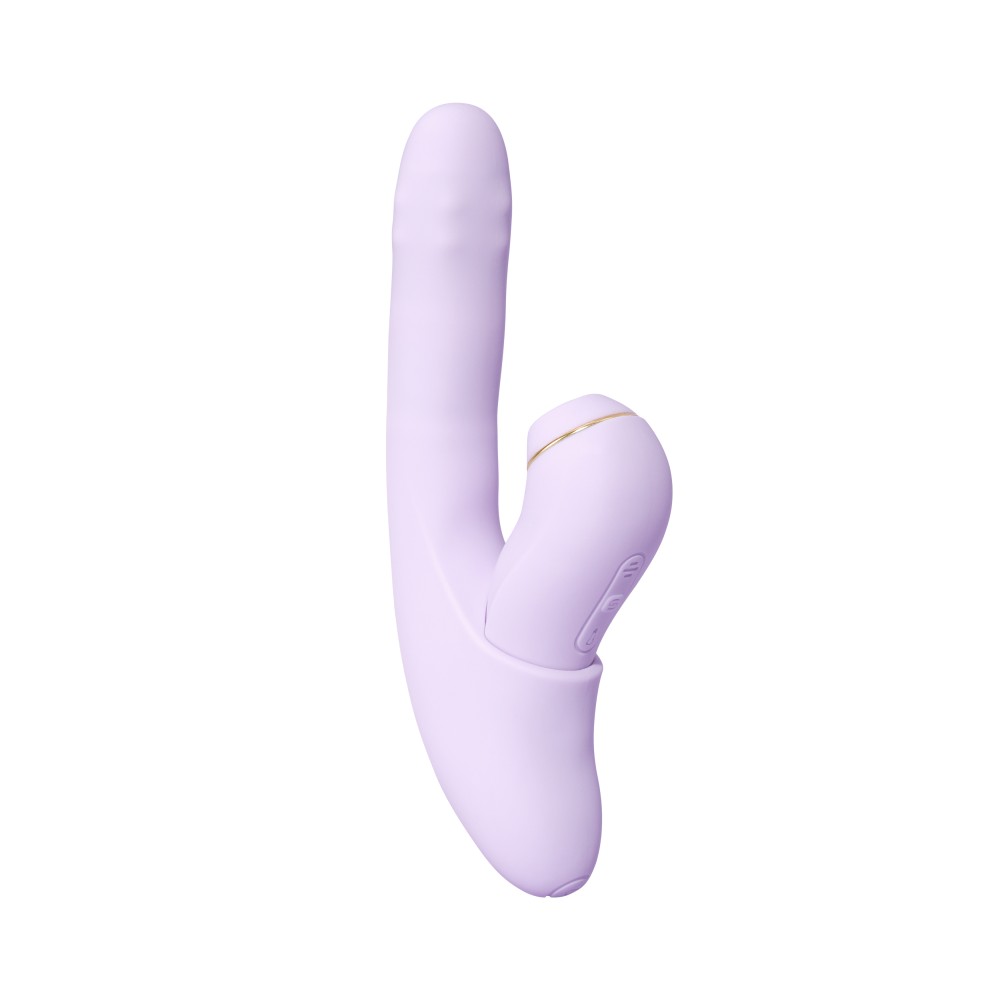 Svakom DuoGlow Pastel Lilac - szétválasztható, tolós, gyöngyös vibrátor pulzáló csiklóizgatóval (lila) - Image 22