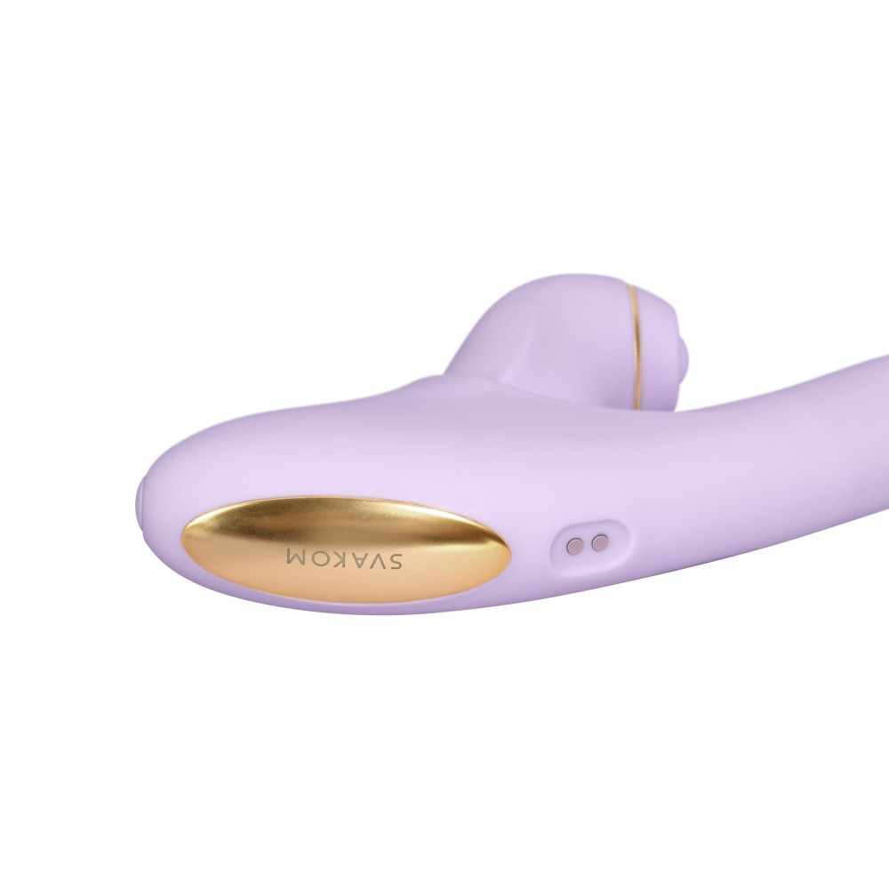 Svakom DuoGlow Pastel Lilac - szétválasztható, tolós, gyöngyös vibrátor pulzáló csiklóizgatóval (lila) - Image 13
