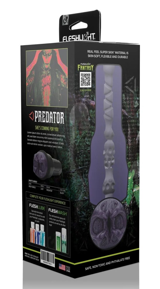 Fleshlight Fantasy Predator Vagina 25,4 cm - Superskin maszturbátor egyedi belső textúrával (lila) - Image 9