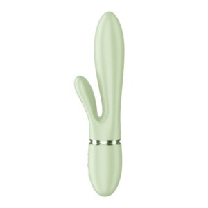 Satisfyer Pearl Bunny 2 - forgó gyöngyös rabbit vibrátor (zöld)