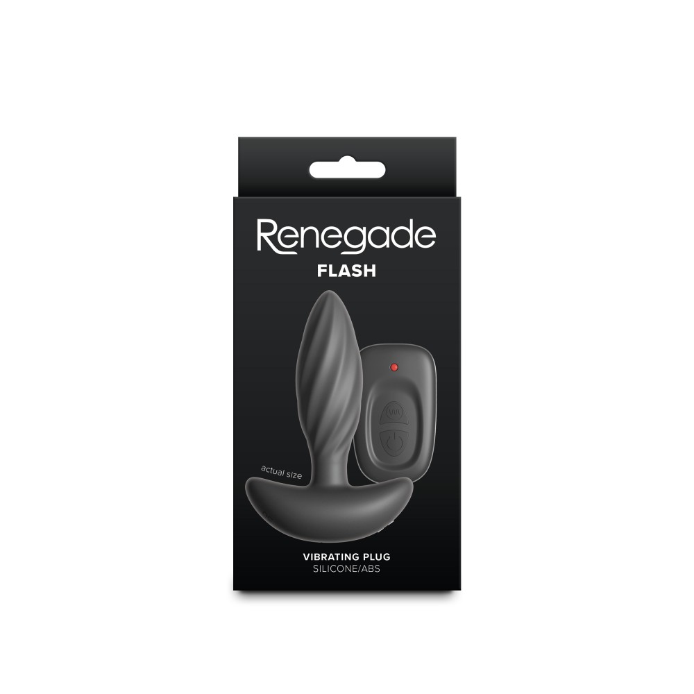 Renegade Flash 8 cm - rezgő anál plug távirányítóval (fekete) - Image 3