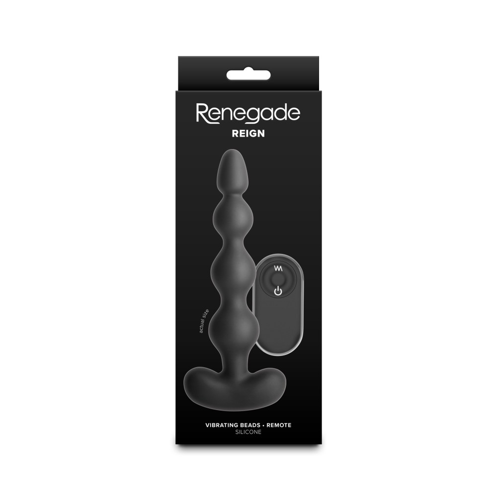 Renegade Reign 15 cm - rezgő anál gyöngysor távirányítóval (fekete) - Image 5