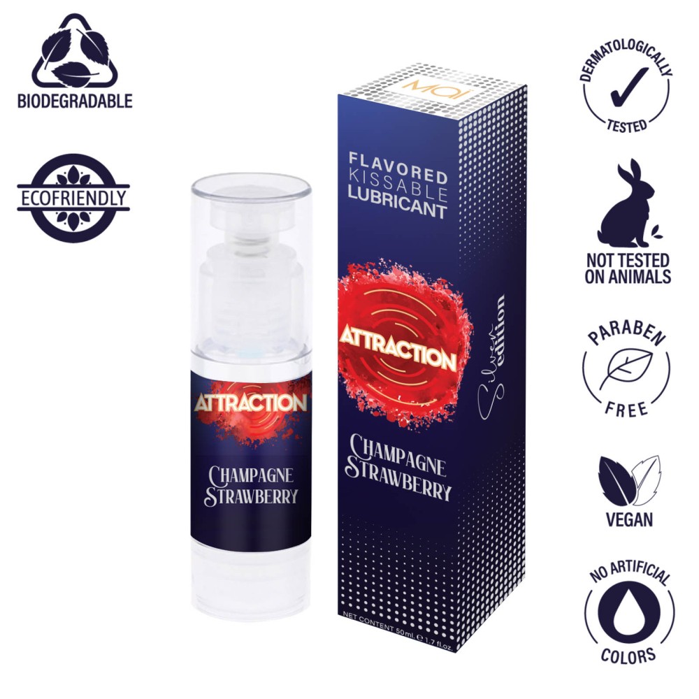 Champagne Strawberry 50 ml - epres illatú vízbázisú síkosító - Image 5