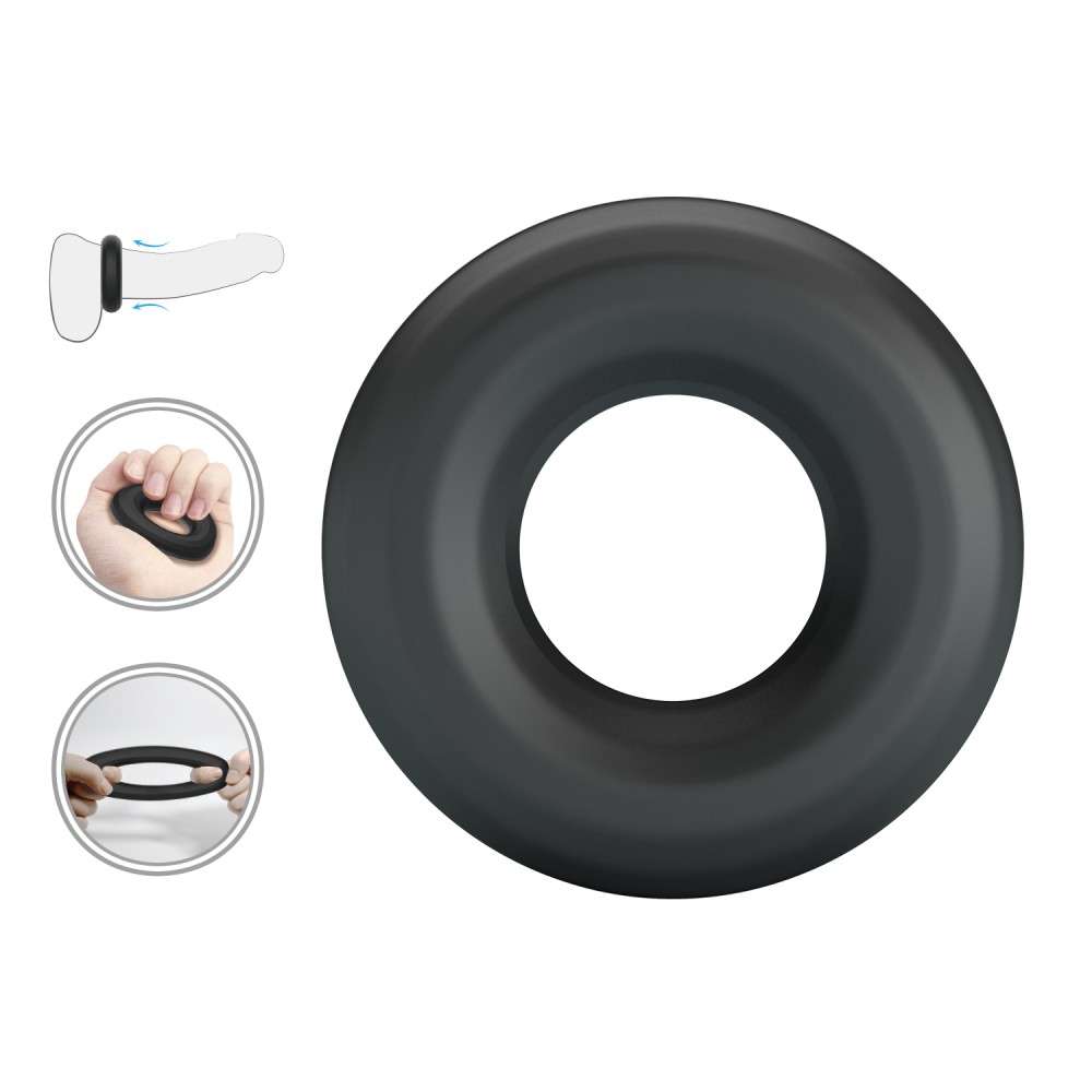 Urban Super Soft Silicone Cock Ring 2,7 cm - szuperpuha szilikon péniszgyűrű (fekete) - Image 6
