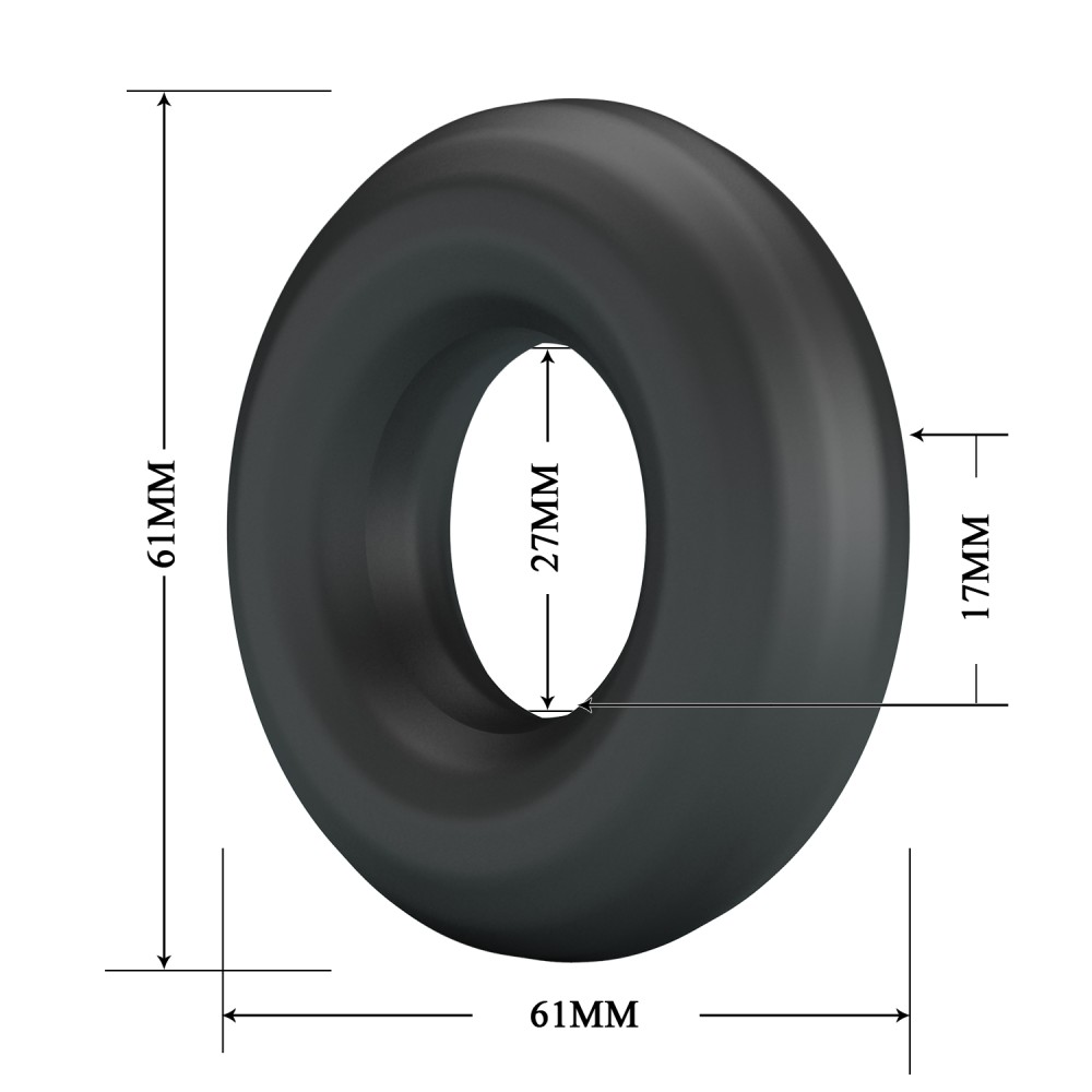 Urban Super Soft Silicone Cock Ring 2,7 cm - szuperpuha szilikon péniszgyűrű (fekete) - Image 2