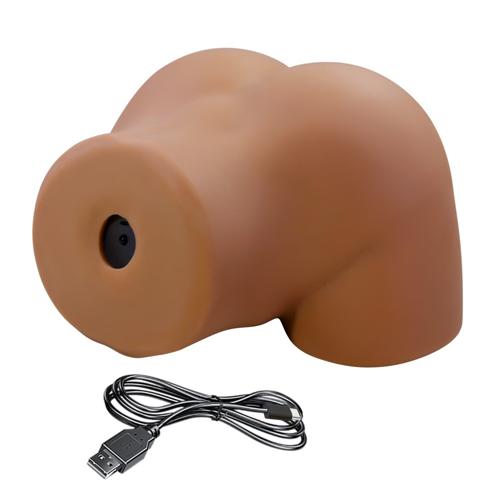 Crazy Bull Sophia 20 cm - vibrátoros maszturbátor két nyílással (barna) - Image 5